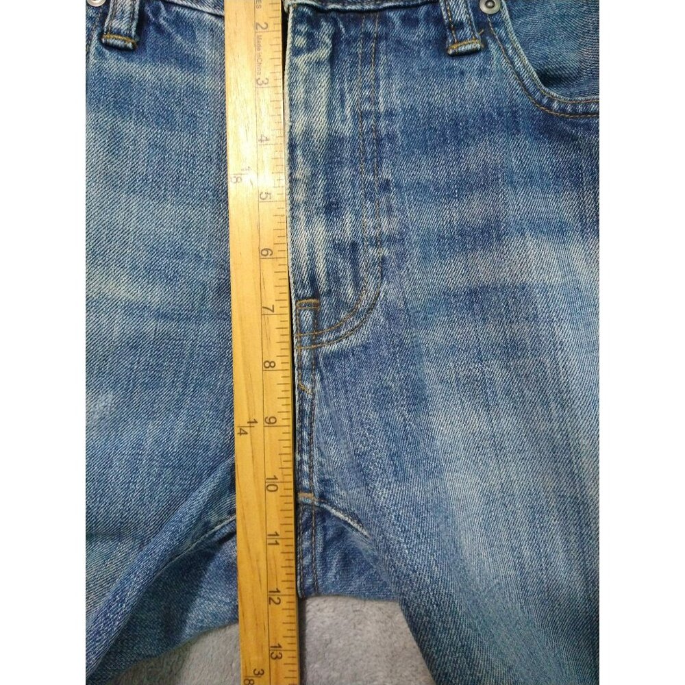 J Crew Jeans Mens 34x30 Blue Denim 484 Slim Fit Tapered Leg Mid Rise Distressed - Picture 4 of 11